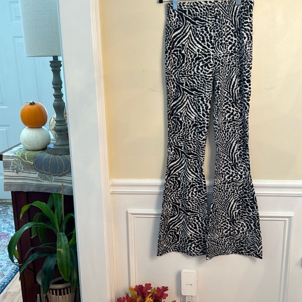 Miss Selfridge Animal Print Soft Bell Bottom Pants